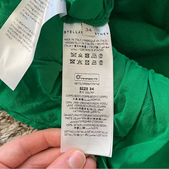 Stella McCartney Silk Mix Knit Sweater Lace Dress Kelly Green Women's Size 34/XS - Picture 10 of 16